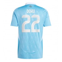 Maglia Calcio Belgio Jeremy Doku #22 Seconda Divisa Europei 2024 Manica Corta